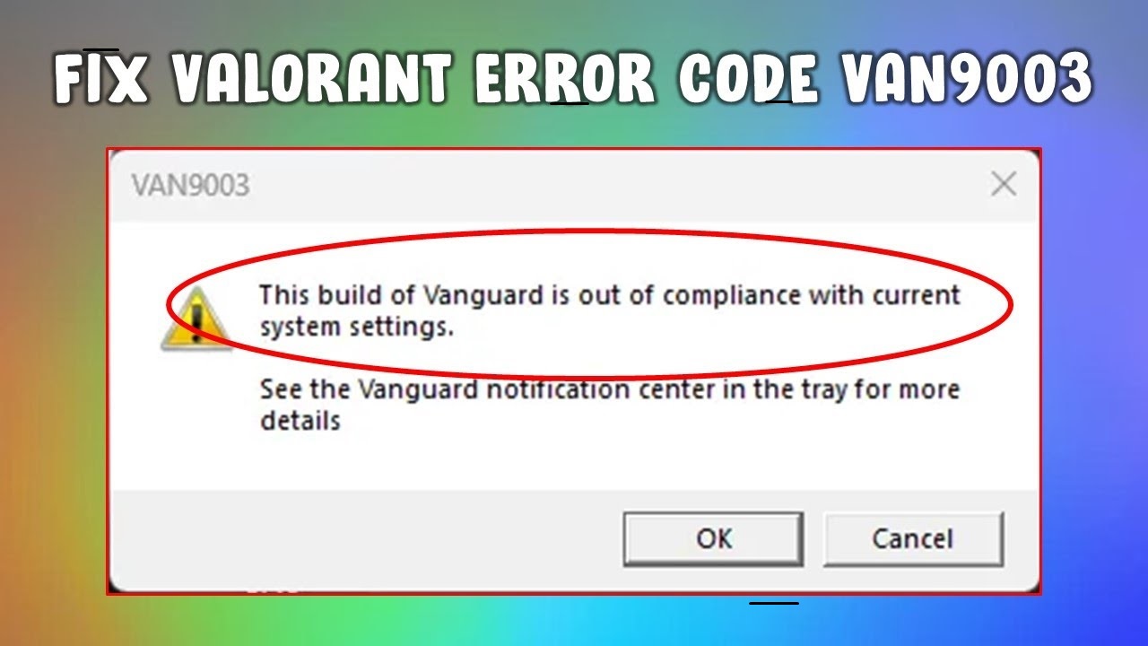 how to fix error code van9003